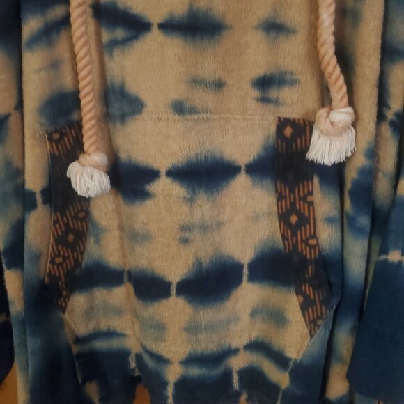 Free People High Tides Sweatshirt Oversized Women's XS/S Indigo Combo EUC Poncho - Picture 7 of 8